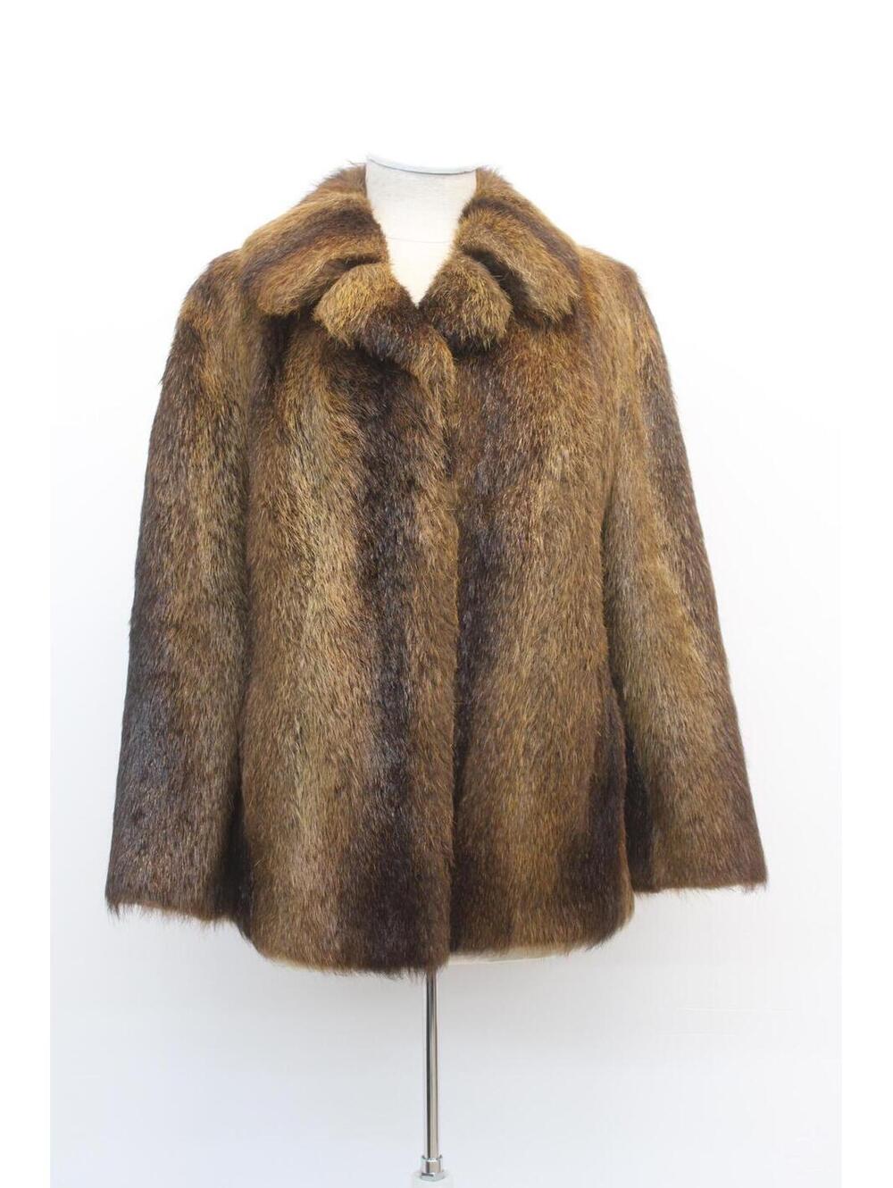 Mint Natural Nutria (Similar To Beaver) Fur Jacket Coat Women Woman Sz 4 Petite